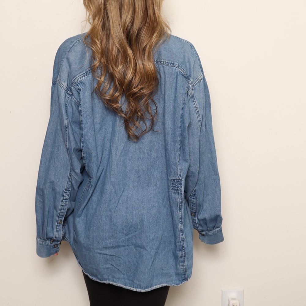 Vintage Browning Denim Shirt Super Naturals Embroidered Stag Hunting Shooting - Picture 5 of 5